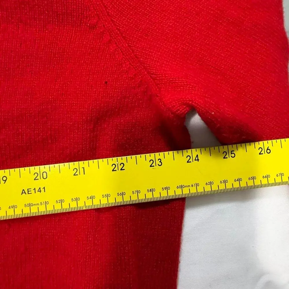 Polo Ralph Lauren Sweater Mens XXL Red V-Neck 100% Lambs Wool Italian Yarn Pony